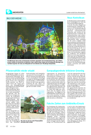 NACHRICHTEN Landwirtschaftliches Wochenblatt Der Münsteraner Dom wurde am Wochenende mit Bildern angestrahlt.