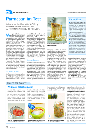 HAUS UND HAUSHALT Landwirtschaftliches Wochenblatt Würzpaste selbst gemacht Gekörnte Brühe sorgt in vielen Speisen für den „gewissen“ Ge- schmack.