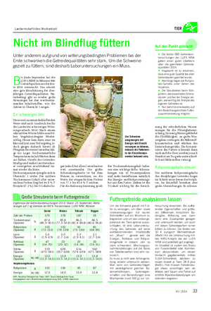 Landwirtschaftliches Wochenblatt TIER Nicht im Blindflug füttern Unter anderem aufgrund von witterungsbedingten Problemen bei der Ernte schwanken die Getreidequalitäten sehr stark.