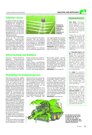 Landwirtschaftliches Wochenblatt INDUSTRIE UND WIRTSCHAFT Great Plains, US-amerikani- scher Hersteller von Boden- bearbeitungsgeräten und Sä- technik, hat einen neuen Ver- kaufsleiter für Deutschland.