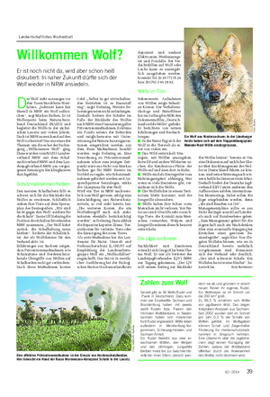 Landwirtschaftliches Wochenblatt TIER Willkommen Wolf?