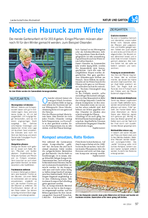 Landwirtschaftliches Wochenblatt NATUR UND GARTEN Noch ein Hauruck zum Winter Die meiste Gartenarbeit ist für 2014 getan.