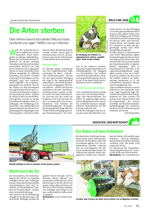 Landwirtschaftliches Wochenblatt WALD UND JAGD W ird der Artenschwund in der westfälischen Kultur- landschaft durch Beute- greifer wie Marder, Rabenkrähen, Elstern und wildernde Katzen be- einflusst?