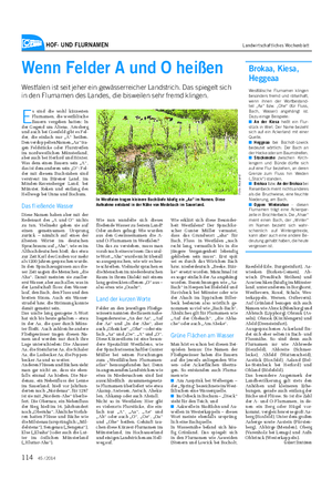 HOF- UND FLURNAMEN Landwirtschaftliches Wochenblatt Wenn Felder A und O heißen Westfalen ist seit jeher ein gewässerreicher Landstrich.