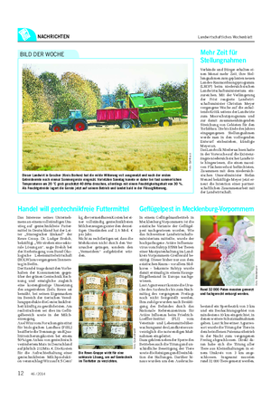 NACHRICHTEN Landwirtschaftliches Wochenblatt Dieser Landwirt in Gescher (Kreis Borken) hat die milde Witterung voll ausgenutzt und nach der ersten Getreideernte noch einmal Sommergerste eingesät.