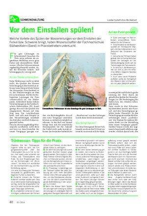SCHWEINEHALTUNG Landwirtschaftliches Wochenblatt Vor dem Einstallen spülen!