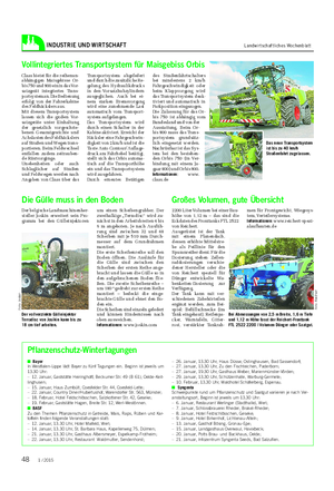 INDUSTRIE UND WIRTSCHAFT Landwirtschaftliches Wochenblatt Pflanzenschutz-Wintertagungen ■ Bayer In Westfalen-Lippe lädt Bayer zu fünf Tagungen ein.