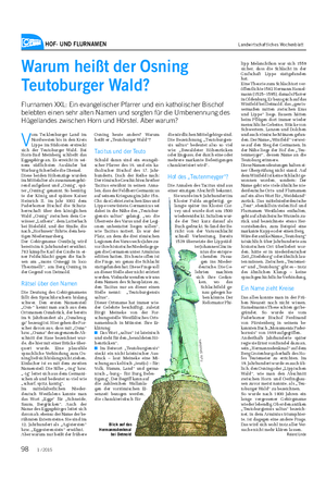 HOF- UND FLURNAMEN Landwirtschaftliches Wochenblatt Warum heißt der Osning Teutoburger Wald?