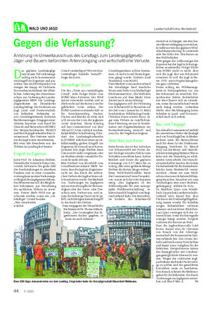 WALD UND JAGD Landwirtschaftliches Wochenblatt Gegen die Verfassung?