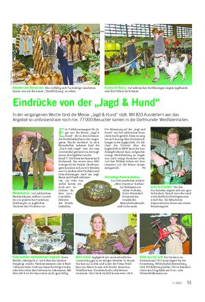 Landwirtschaftliches Wochenblatt Eindrücke von der „Jagd & Hund“ In der vergangenen Woche fand die Messe „Jagd & Hund“ statt.