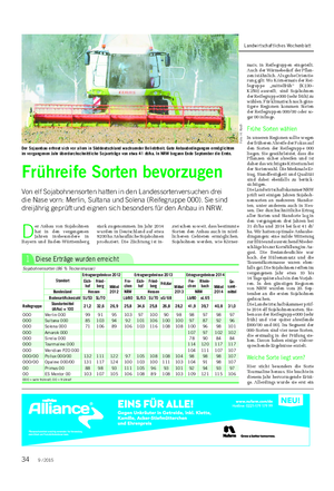 PFLANZE Landwirtschaftliches Wochenblatt D er Anbau von Sojabohnen hat in den vergangenen Jahren insbesondere in Bayern und Baden-Württemberg stark zugenommen.