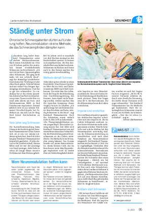 Landwirtschaftliches Wochenblatt GESUNDHEIT J ahrzehnte lang leidet Bern- hard Timmermeister unter starken Rückenschmerzen.
