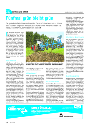 BETRIEB UND MARKT Landwirtschaftliches Wochenblatt I n Nordrhein-Westfalen steht Dauergrünland unter besonde- rem Schutz.
