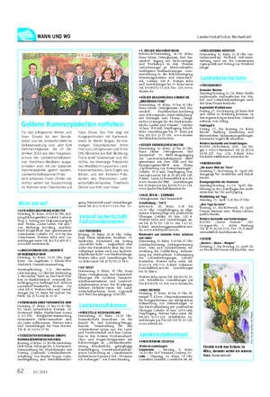 WANN UND WO Landwirtschaftliches Wochenblatt • 3.