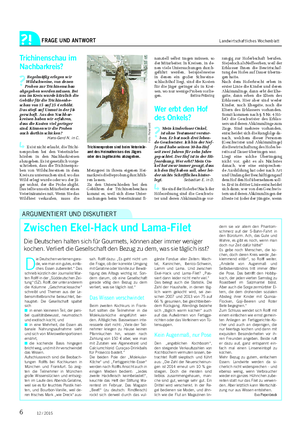 FRAGE UND ANTWORT Landwirtschaftliches Wochenblatt Trichinenschau im Nachbarkreis?