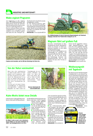 INDUSTRIE UND WIRTSCHAFT Landwirtschaftliches Wochenblatt Kuhn-Metris bietet neue Details Kuhn hat die Anhängefeldspritzen Metris 3200 und 4100 überarbeitet.