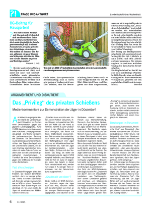FRAGE UND ANTWORT Landwirtschaftliches Wochenblatt BG-Beitrag für Hausgarten?