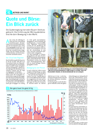 BETRIEB UND MARKT A uch wenn die Milchquote selbst und ihre Abschaffung umstritten waren – die Quo- tenbörse war ein Erfolg, spätestens seit der Konzentration der vielen Übertragungsgebiete auf West- und Ostdeutschland im Jahr 2007.