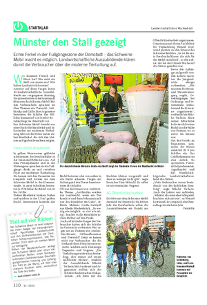STARTKLAR Landwirtschaftliches Wochenblatt Münster den Stall gezeigt Echte Ferkel in der Fußgängerzone der Domstadt – das Schweine Mobil macht es möglich.