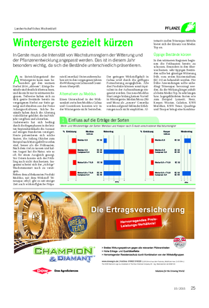 Landwirtschaftliches Wochenblatt PFLANZE A m Entwicklungsstand der Wintergerste kann man be- sonders gut den warmen Herbst 2014 „ablesen“.