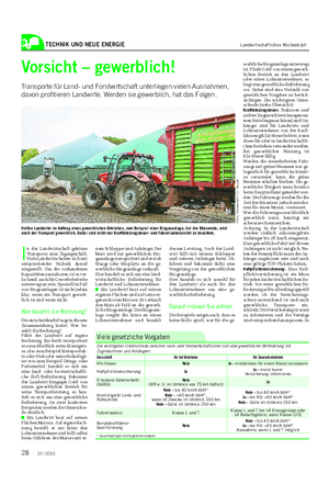 TECHNIK UND NEUE ENERGIE Landwirtschaftliches Wochenblatt Vorsicht – gewerblich!