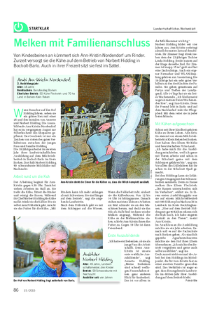 STARTKLAR Landwirtschaftliches Wochenblatt Melken mit Familienanschluss Von Kindesbeinen an kümmert sich Ann-Kristin Nordendorf um Rinder.
