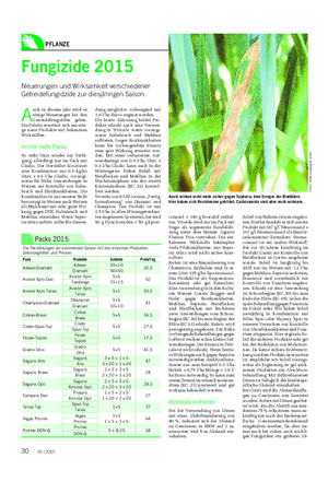 PFLANZE Landwirtschaftliches Wochenblatt Packs 20151 Fungizide 2015 Neuerungen und Wirksamkeit verschiedener Getreidefungidzide zur diesjährigen Saison.