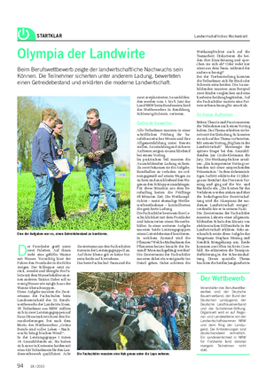 STARTKLAR Landwirtschaftliches Wochenblatt Olympia der Landwirte Beim Berufswettbewerb zeigte der landwirtschaftliche Nachwuchs sein Können.