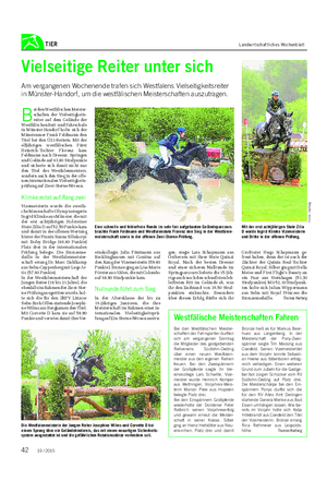 TIER Landwirtschaftliches Wochenblatt Vielseitige Reiter unter sich Am vergangenen Wochenende trafen sich Westfalens Vielseitigkeitsreiter in Münster-Handorf, um die westfälischen Meisterschaften auszutragen.
