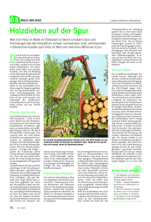 WALD UND JAGD Landwirtschaftliches Wochenblatt D er Rohstoff Holz ist begehrt, als Baustoff und als Brenn- holz.
