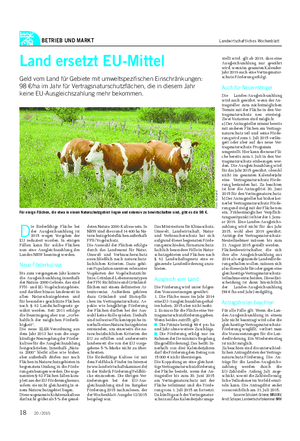 BETRIEB UND MARKT Landwirtschaftliches Wochenblatt D ie förderfähige Fläche bei der Ausgleichszahlung ist 2015 wegen Vorgaben der EU reduziert worden.