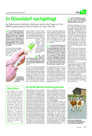 Landwirtschaftliches Wochenblatt TIER In Düsseldorf nachgefragt Die Ergebnisse der Antibiotika-Datenbank werfen viele Fragen auf.