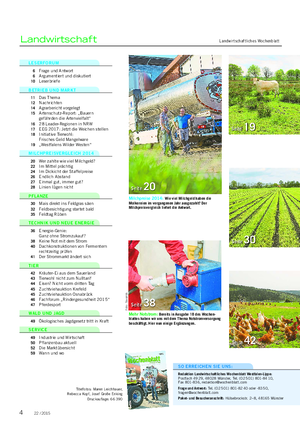 Landwirtschaftliches WochenblattLandwirtschaft SO ERREICHEN SIE UNS: Redaktion Landwirtschaftliches Wochenblatt Westfalen-Lippe: Postfach 49 29, 48028 Münster, Tel.
