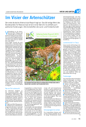 Landwirtschaftliches Wochenblatt NATUR UND GARTEN Im Visier der Artenschützer Der erste deutsche Artenschutz-Report liegt vor.