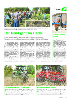 Landwirtschaftliches Wochenblatt PFLANZE Z um traditionellen Öko-Kar- toffelfeldtag der Landwirt- schaftskammer NRW am 11.