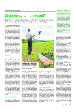 Landwirtschaftliches Wochenblatt TECHNIK UND NEUE ENERGIE Drohnen schon praxisreif?