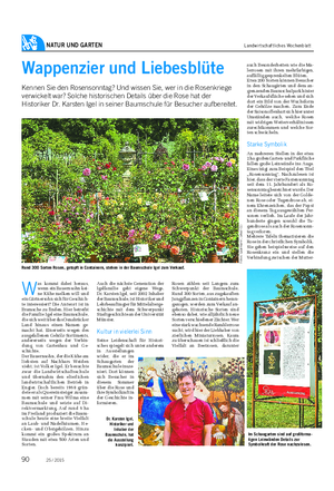 NATUR UND GARTEN Landwirtschaftliches Wochenblatt Wappenzier und Liebesblüte Kennen Sie den Rosensonntag?
