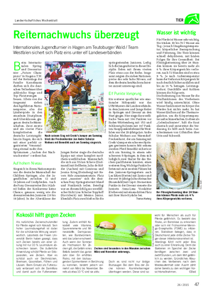 Landwirtschaftliches Wochenblatt TIER B eim Internatio- nalen Spring- und Dressurtur- nier „Future Cham- pions“ in Hagen a.
