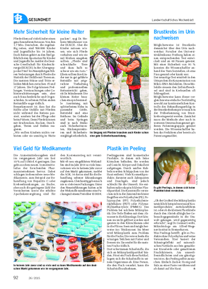 GESUNDHEIT Landwirtschaftliches Wochenblatt Mehr Sicherheit für kleine Reiter Pferde üben auf viele Kinder einen ganz besonderen Reiz aus.