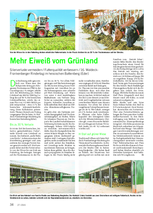 TIER Landwirtschaftliches Wochenblatt Mehr Eiweiß vom Grünland Silierverluste vermeiden / Futterqualität verbessern / 16.