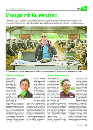 Landwirtschaftliches Wochenblatt TIER Auf Herdenmanager warten vielfältige Aufgaben.