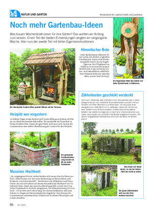 NATUR UND GARTEN Noch mehr Gartenbau-Ideen Was bauen Wochenblatt-Leser für ihre Gärten?