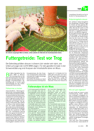 TIER B is Mitte September hat die LUFA NRW in Münster 759 Getreideproben aus der Ernte 2015 untersucht.