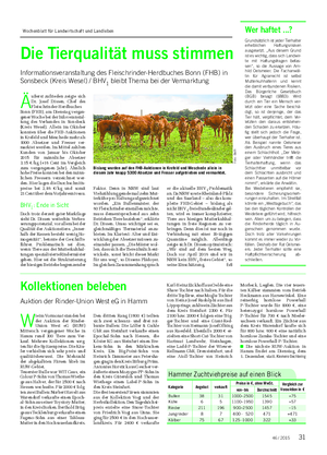 Die Tierqualität muss stimmen Informationsveranstaltung des Fleischrinder-Herdbuches Bonn (FHB) in Sonsbeck (Kreis Wesel) / BHV1 bleibt Thema bei der Vermarktung Ä ußerst zufrieden zeigte sich Dr.