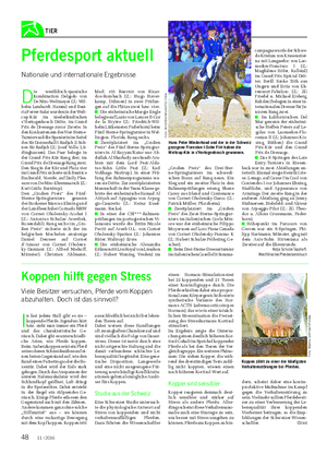 TIER Pferdesport aktuell Nationale und internationale Ergebnisse D ie westfälisch-spanische Kombination Delgado von De Niro-Weltmeyer (Z.