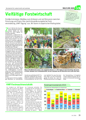 WALD UND JAGD KWF-Forstmaschinenstatistik Am Vorabend der KWF-Tagung stellte das Kuratorium für Waldar- beit und Forsttechnik (KWF) seine Forstmaschinenstatistik vor.
