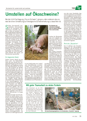 TIER S ollten konventionell wirt- schaftende Schweine halter auf die ökologische Wirt- schaftsweise umstellen und was gibt es dabei zu beachten?