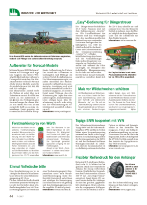 Wochenblatt für Landwirtschaft und LandlebenINDUSTRIE UND WIRTSCHAFT „Easy“-Bedienung für Düngerstreuer Die Düngerstreuer-Produktlinie ZA-V bietet Amazone jetzt mit dem Bediencomputer „EasySet“ an.