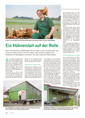 TIER Ein Hühnerstall auf der Rolle Klaus Honerkamp aus Melle liefert Eier vor allem an den Einzelhandel.