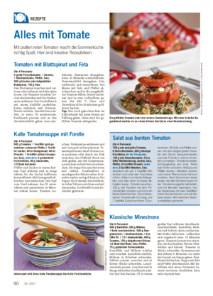 Wochenblatt für Landwirtschaft und LandlebenREZEPTE Alles mit Tomate Mit prallen roten Tomaten macht die Sommerküche richtig Spaß.
